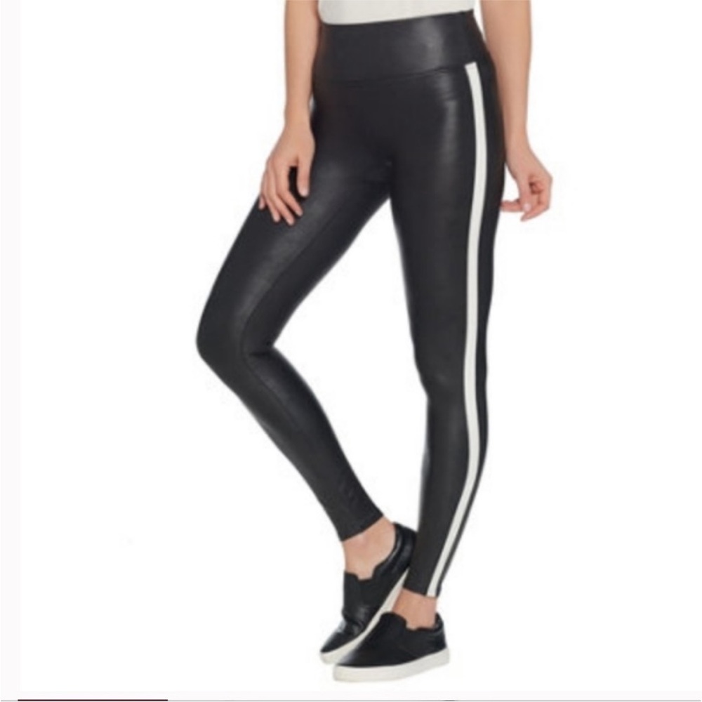 Spanx faux leather side stripe leggings - Picture 3 of 7